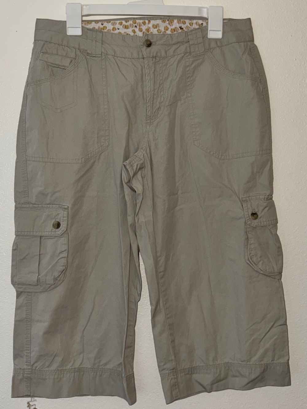 Columbia Tan Washed Out Cargo Capri Pants Hiking Outdoor‎ Cotton Cropped 10